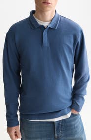 Scotch & Soda Long Sleeve Structured Cotton Polo