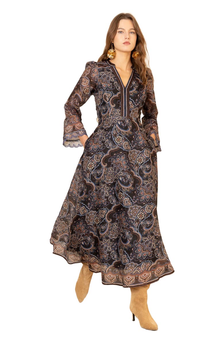 Hale Bob Artemis Organza Maxi Dress, Alternate, color, 