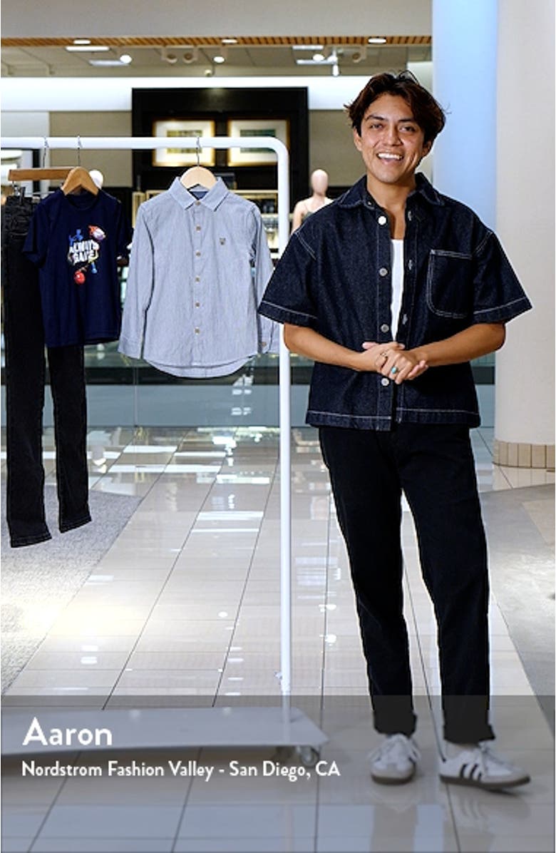 Kids' Stripe Oxford Button-Up Shirt, sales video thumbnail