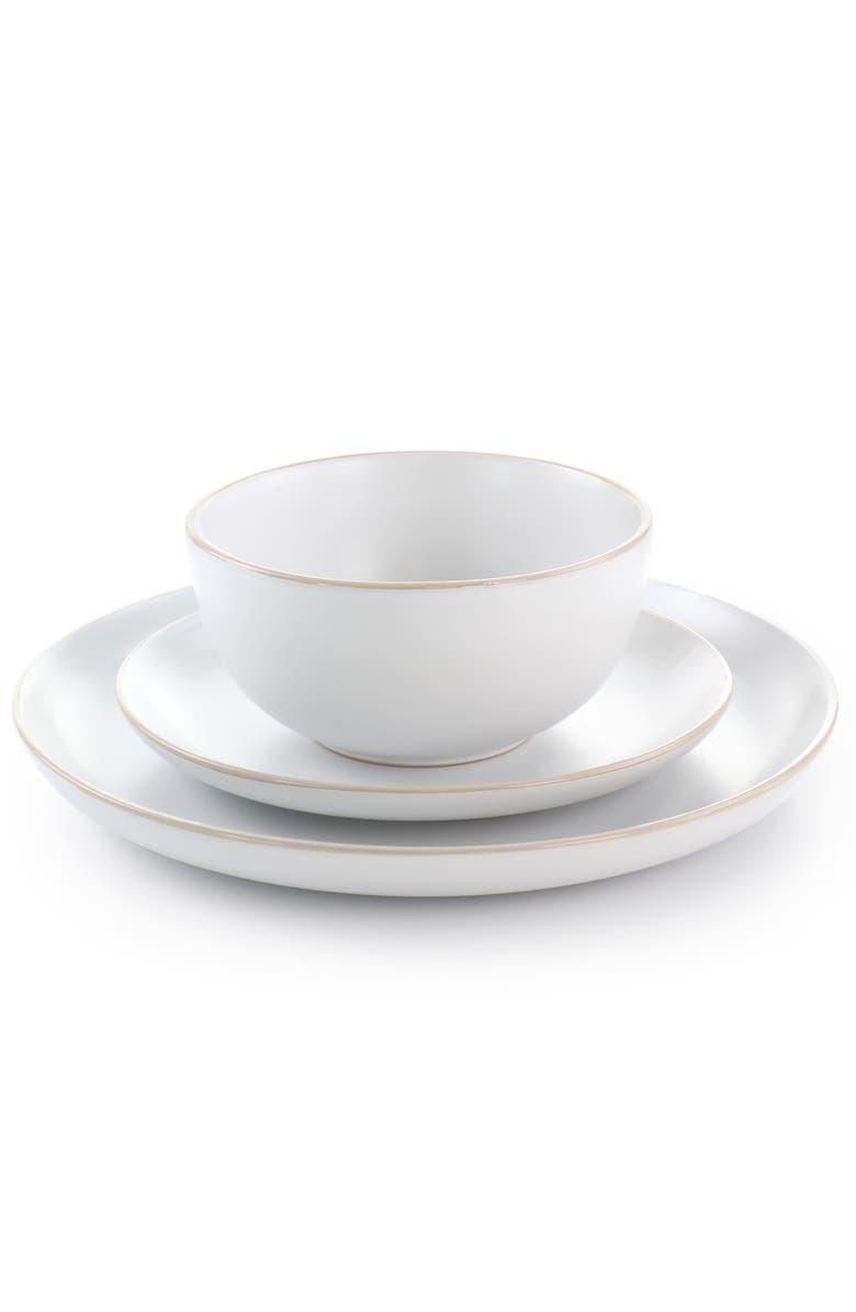 Gibson Home Rockaway 12 Piece Stoneware Dinnerware Set, Alternate, color, White