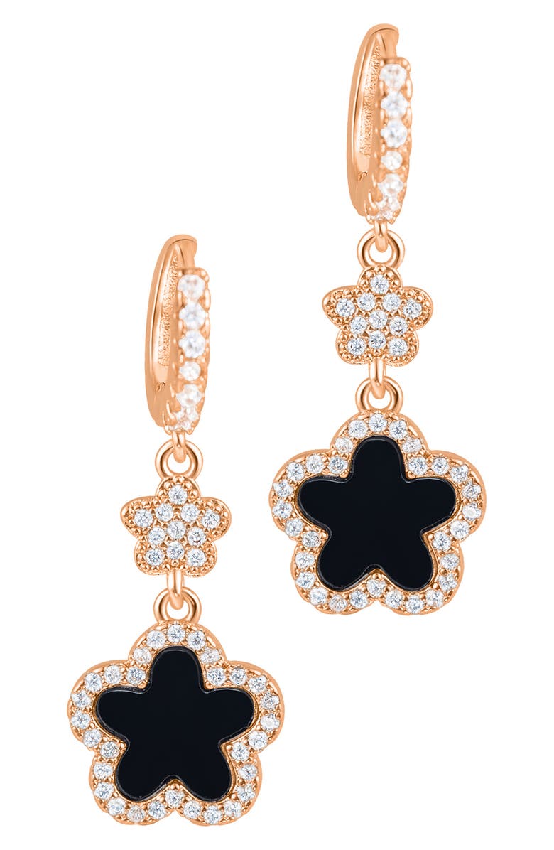 Adornia Clover Drop Earrings, Alternate, color, Black