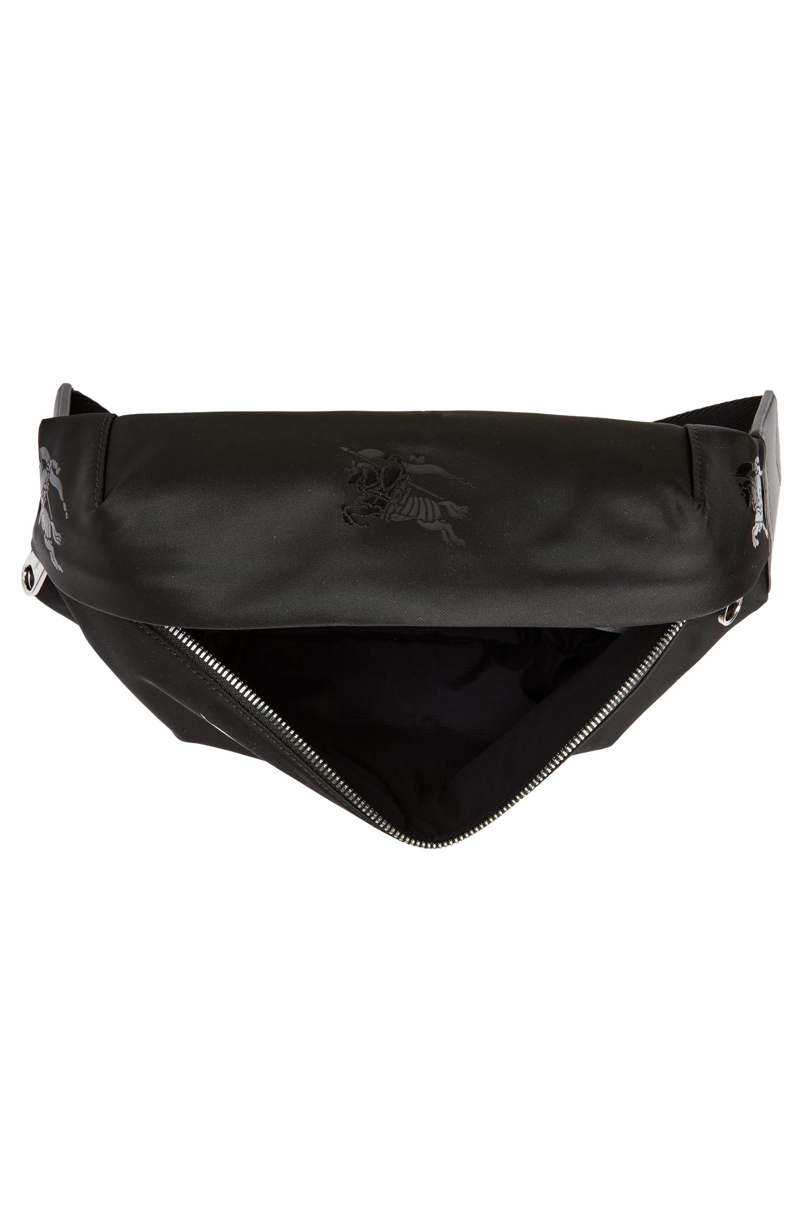 Burberry Sonny Equestrian Knight Nylon Belt Bag, Alternate, color, 