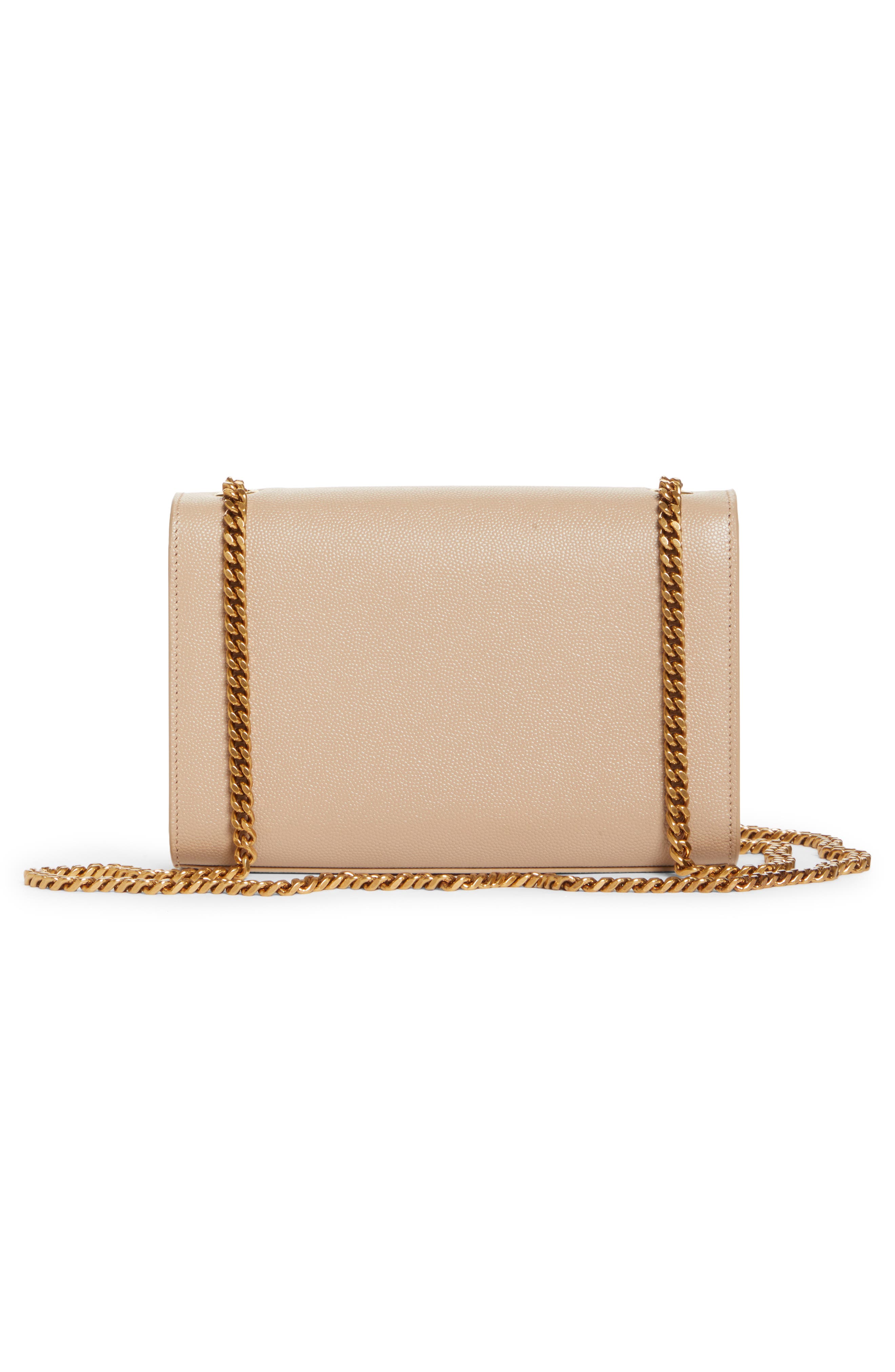 Small Kate Leather Crossbody Bag, Alternate, color, DARK BEIGE