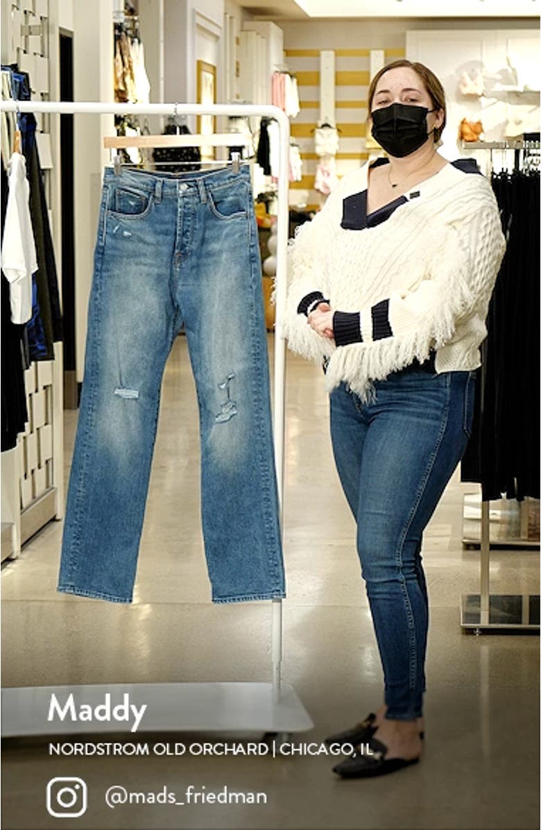 Easy Straight Leg Destroyed Jeans, sales video thumbnail