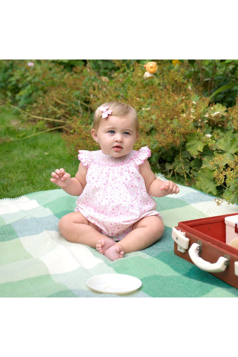 Floral Smocked Babysuit, Alternate, color, Pink
