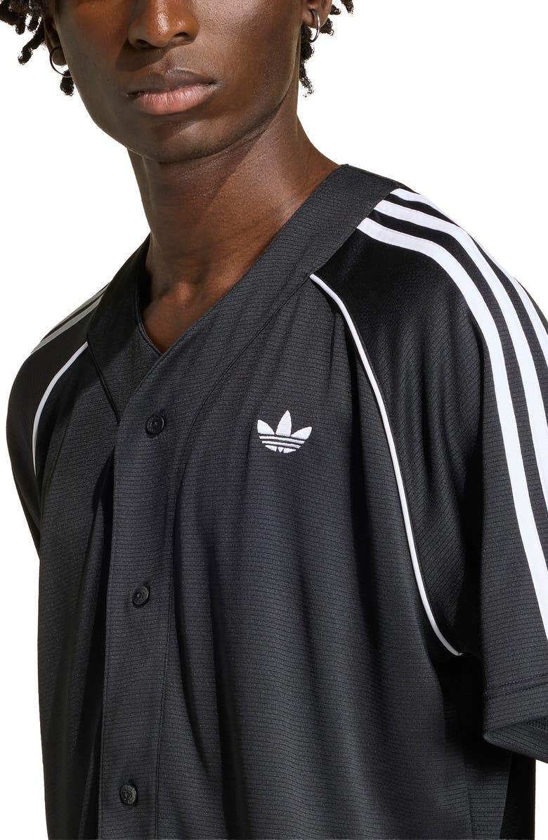 adidas Adicolor Baseball Jersey, Alternate, color, Black/ White/
