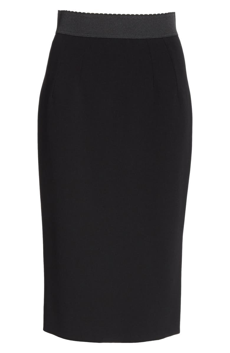 Dolce&Gabbana Stretch Wool Pencil Skirt, Alternate, color,