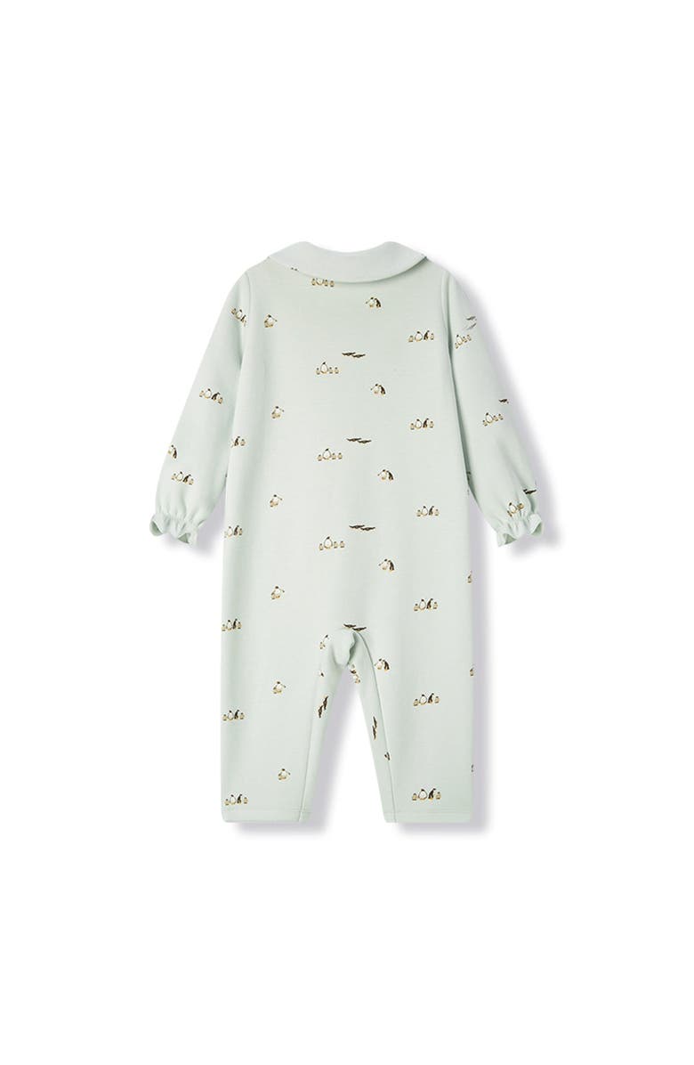 Milkbarn Stretch Fleece Collar Jumpsuit, Alternate, color, Lil' Penguin