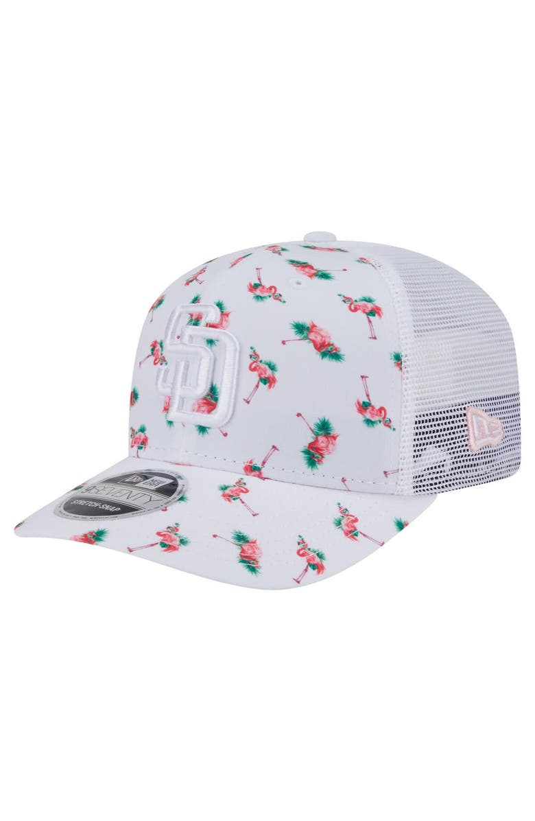 New Era Men's New Era  White San Diego Padres Flamingo Mesh Back 9SEVENTY Stretch-Snap Hat, Main, color, 
