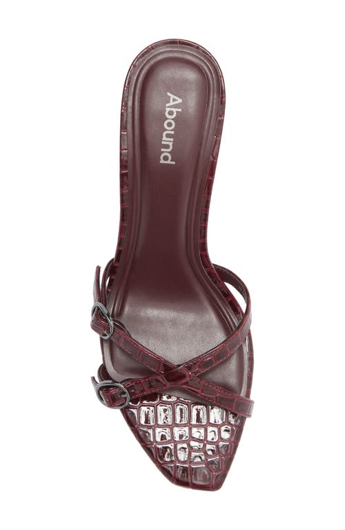 Abound Sylvia Croc Embossed Heeled Sandal In Burgundy