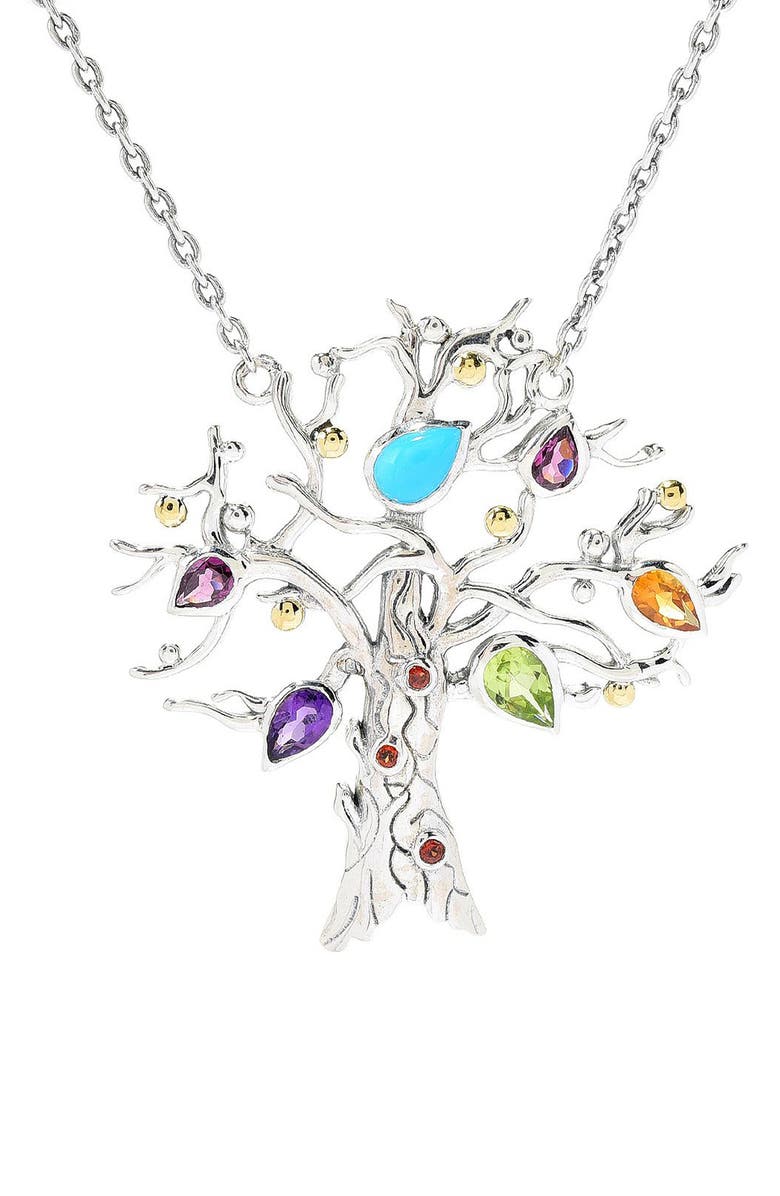 SAMUEL B. Tree of Life Pendant Necklace, Main, color, Silver Multi