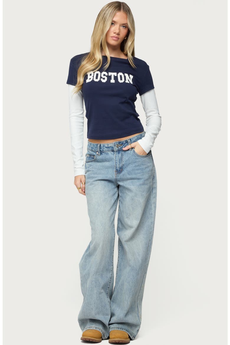 Boston Layered Long Sleeve T-Shirt, Alternate, color, NAVY-AND-CREAM