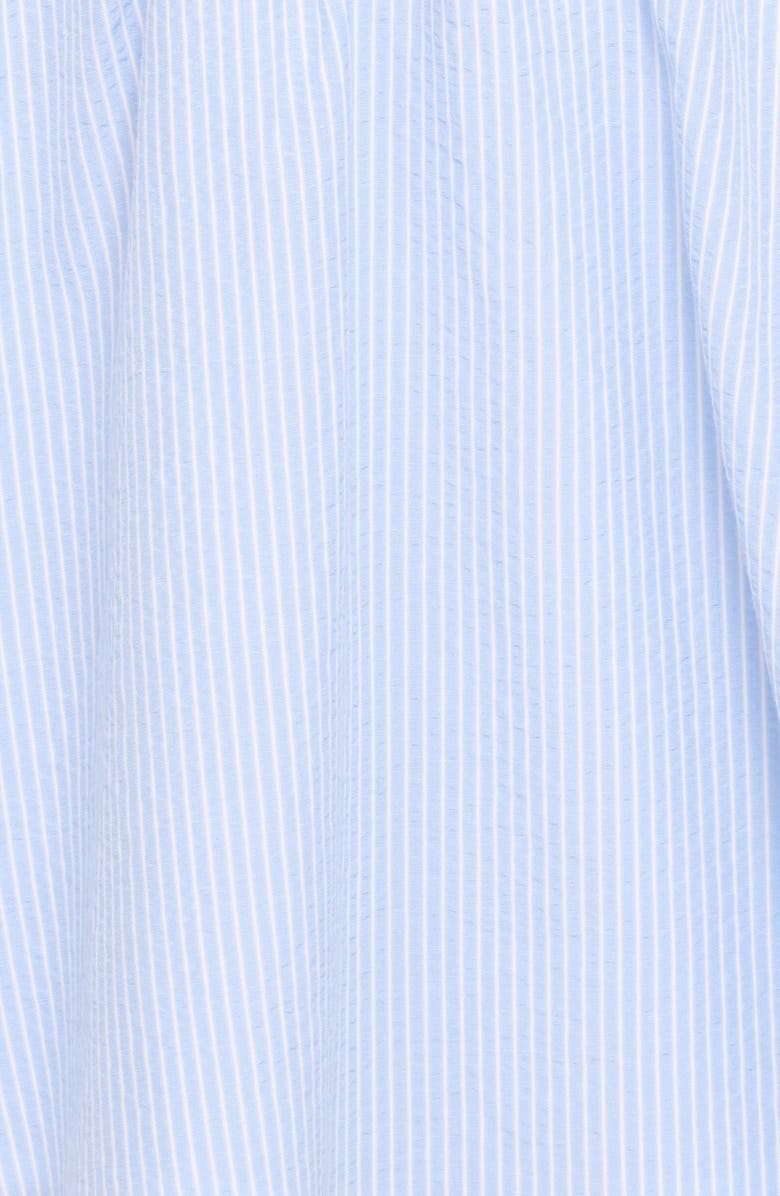 Petal & Pup Marline Stripe Smocked Waist Plunge Neck Minidress, Alternate, color, Blue Stripe