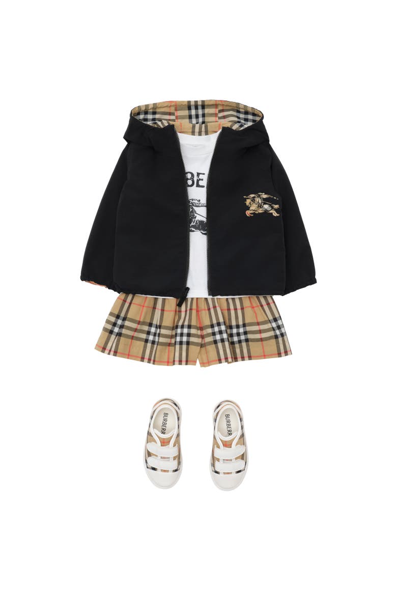 Reversible Check Hooded Jacket, Alternate, color, Sand beige