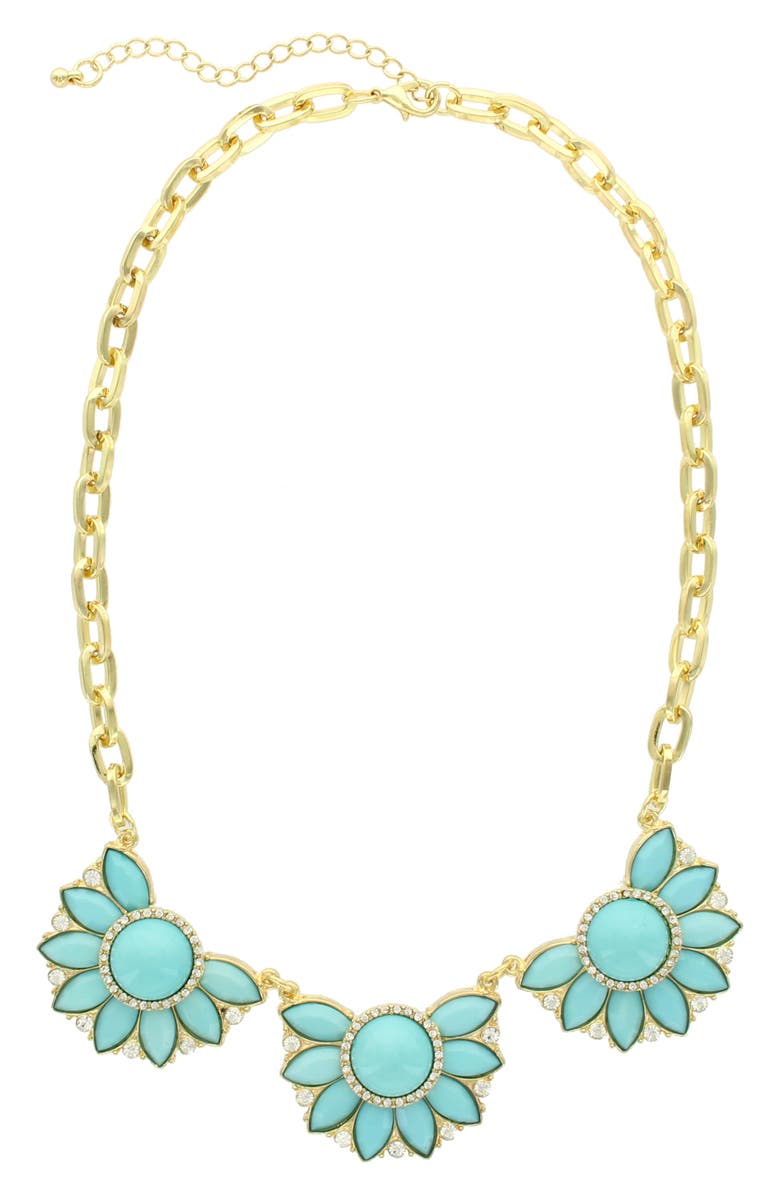 OLIVIA WELLES Florence Trio Necklace, Alternate, color, Gold / Turquoise