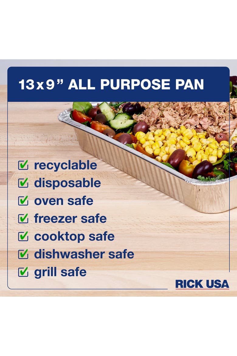 13x9 Inch Aluminum All Purpose Pan, 25 Pack, Alternate, color, Gray