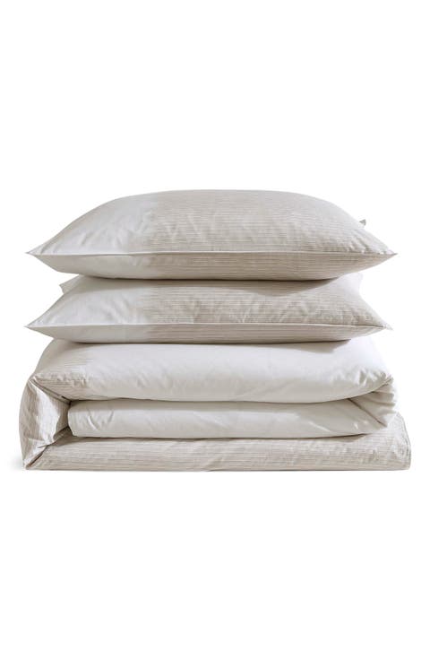 Ikat Pinstripe Duvet Cover & Shams Set