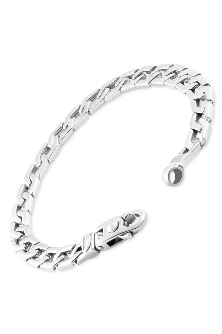 Braccio Men's 26 Gram Trap Link Solid Silver Bracelet 8.5", Alternate, color, Silver