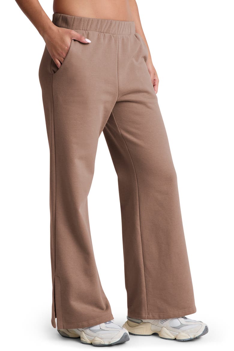 Open Ended Mid Rise Wide Leg Pants, Alternate, color, DESERT SAND