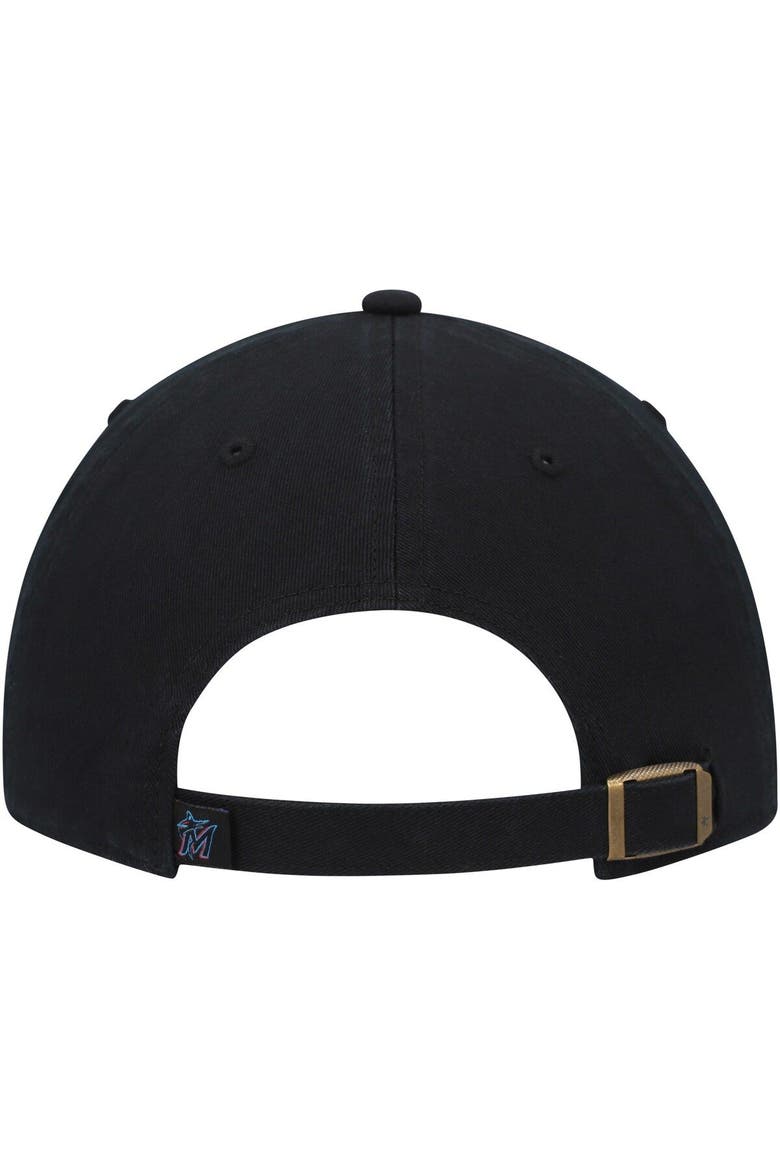 Men's '47  Black Miami Marlins Team Pride Clean Up Adjustable Hat, Alternate, color, Black