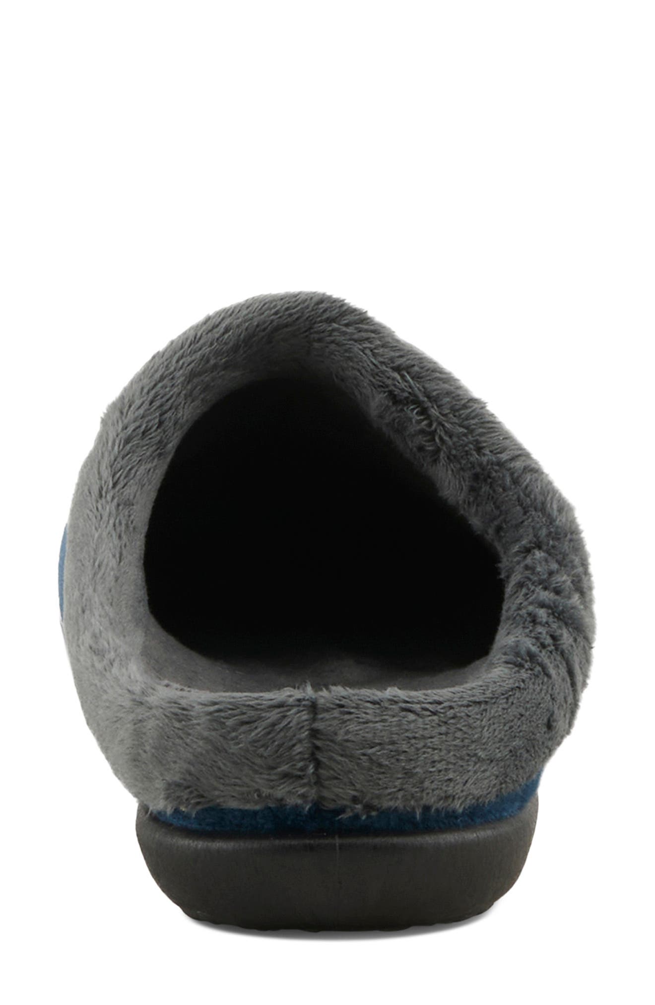 Aushana Faux Fur Mule Slipper, Alternate, color, NAVY MULTI
