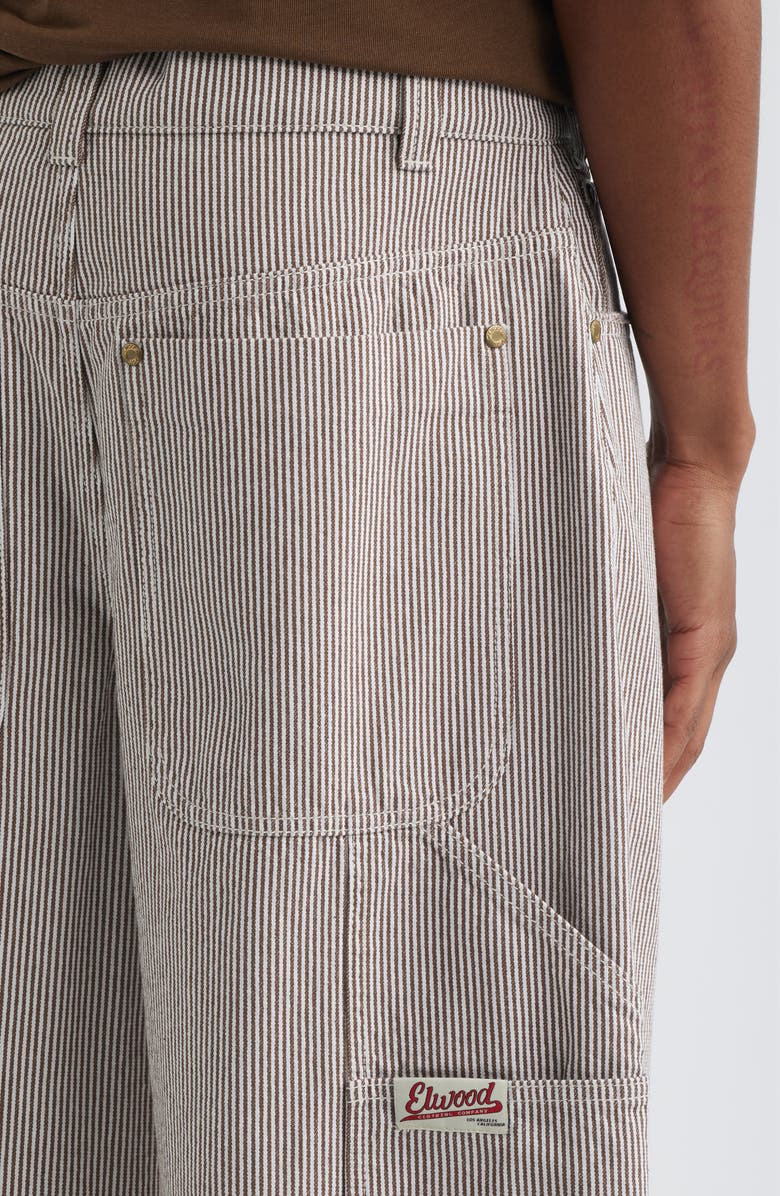 Elwood Pinstripe Pants, Alternate, color, Brown Pinstripe