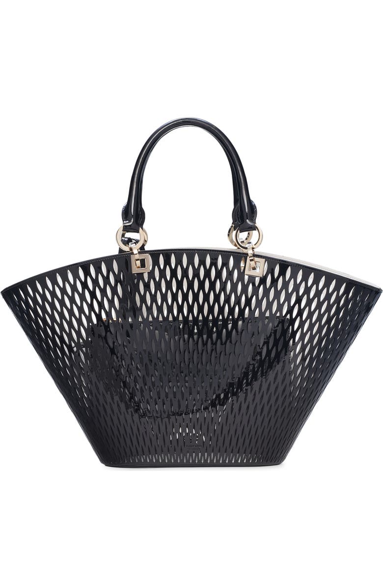 TOM FORD Medium Cutout Patent Leather Panier Tote, Main, color, Black