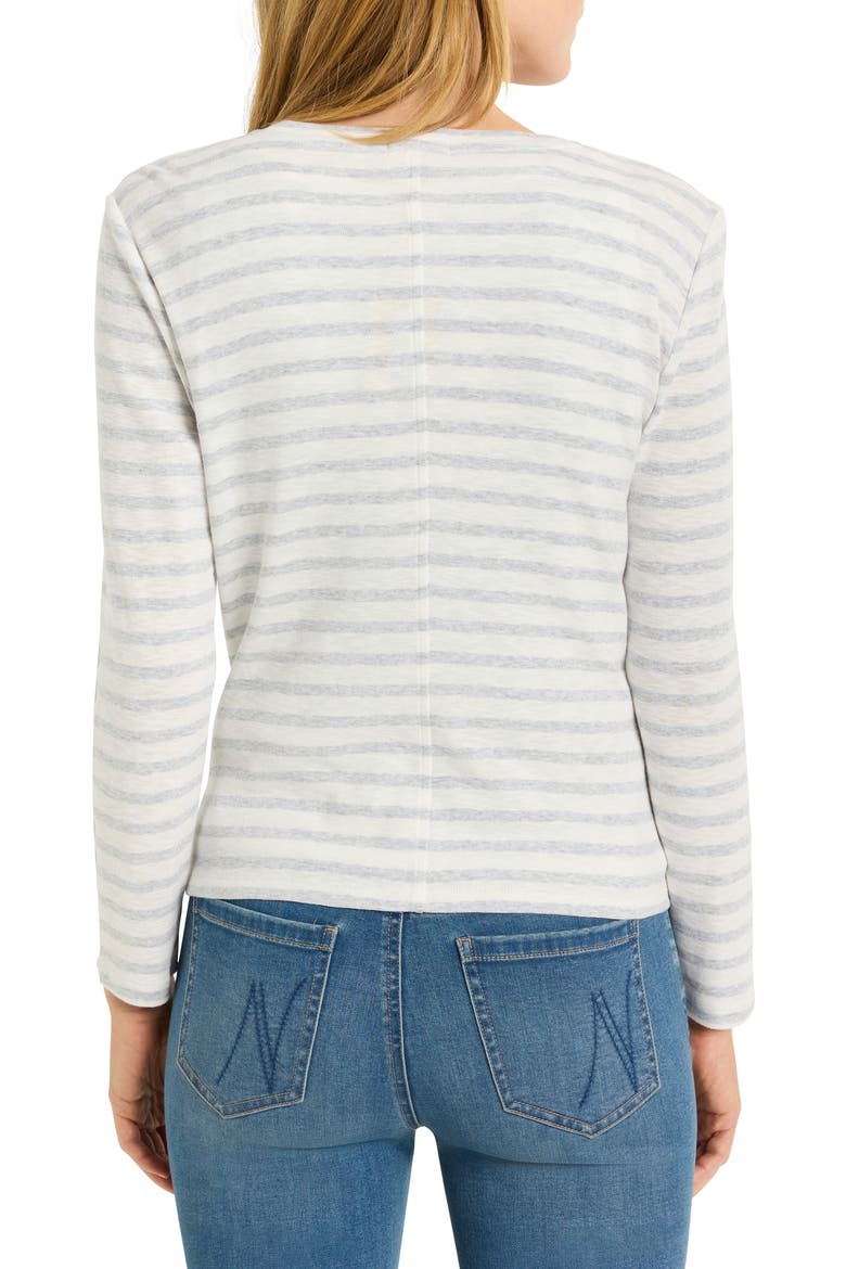 Stripe Front Snap Cardigan, Alternate, color, GREY MULTI