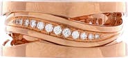 Pre-Owned Bvlgari B.Zero1 Design Legend Zaha Hadid Three Band Ring 18K Rose Gold with Diamonds