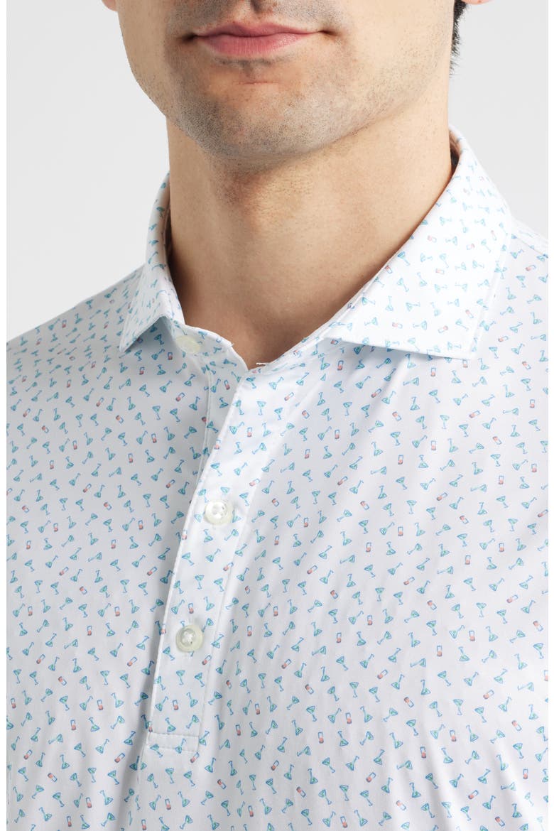 Tini Dancer Martini Print Featherweight Performance Polo, Alternate, color, WHITE