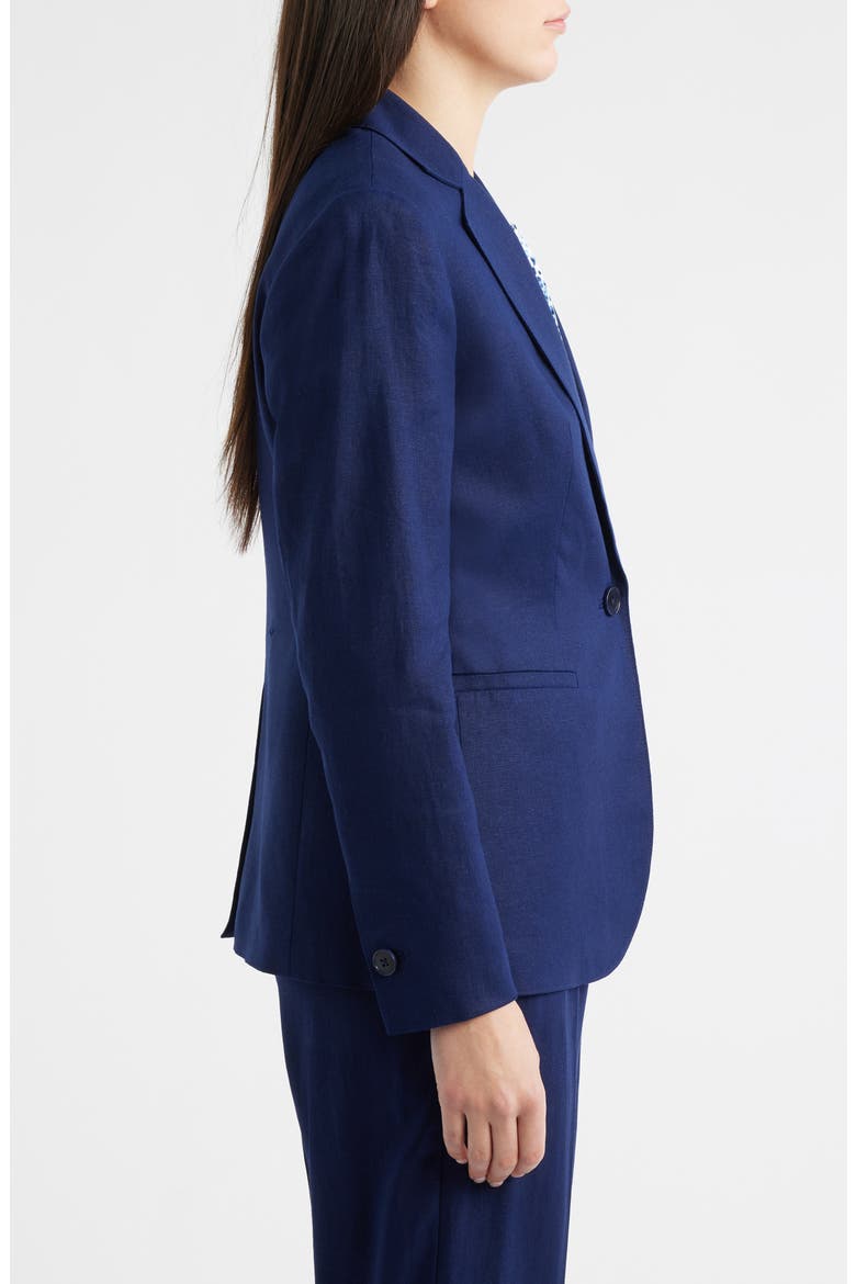 One-Button Linen Blend Blazer, Alternate, color, DISTANT MOUNTAIN