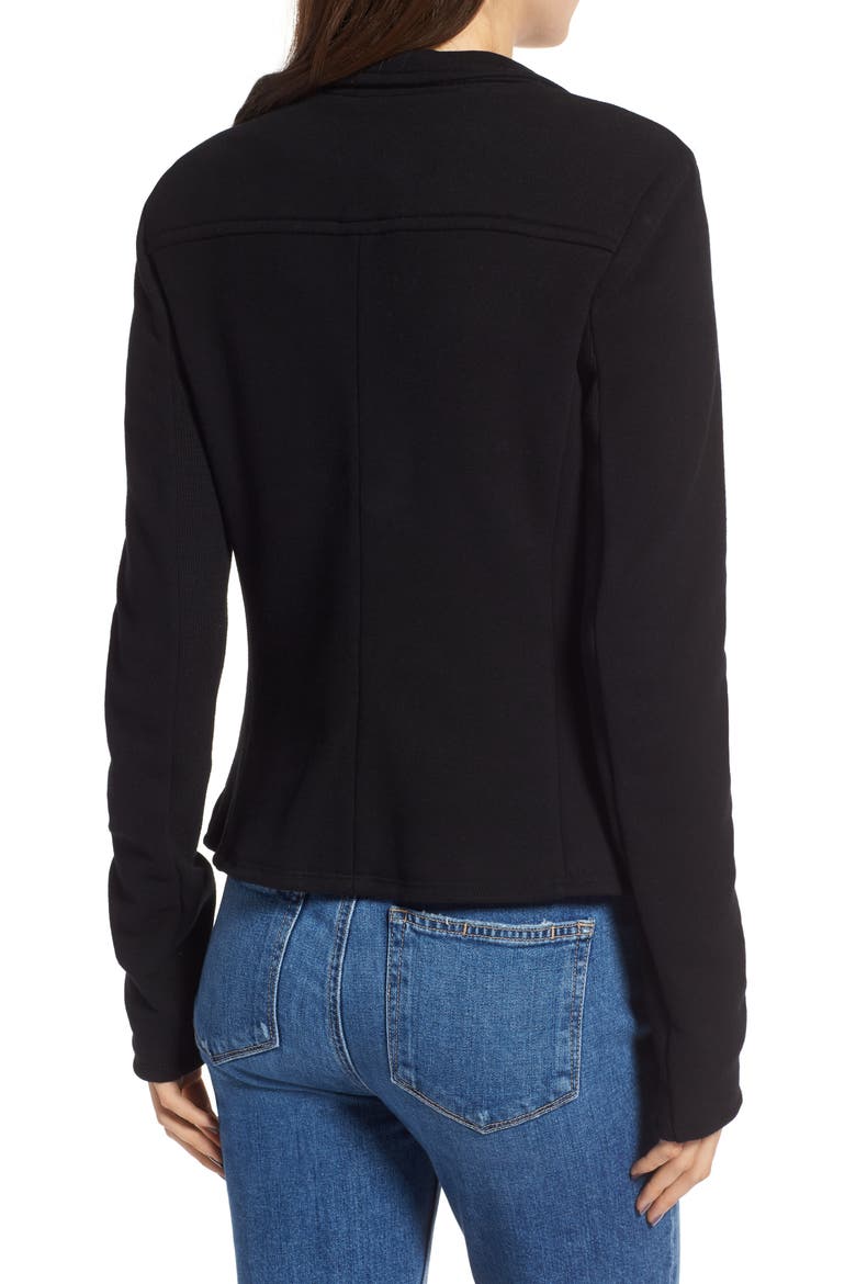 Shrunken Military Blazer, Alternate, color, BLACK
