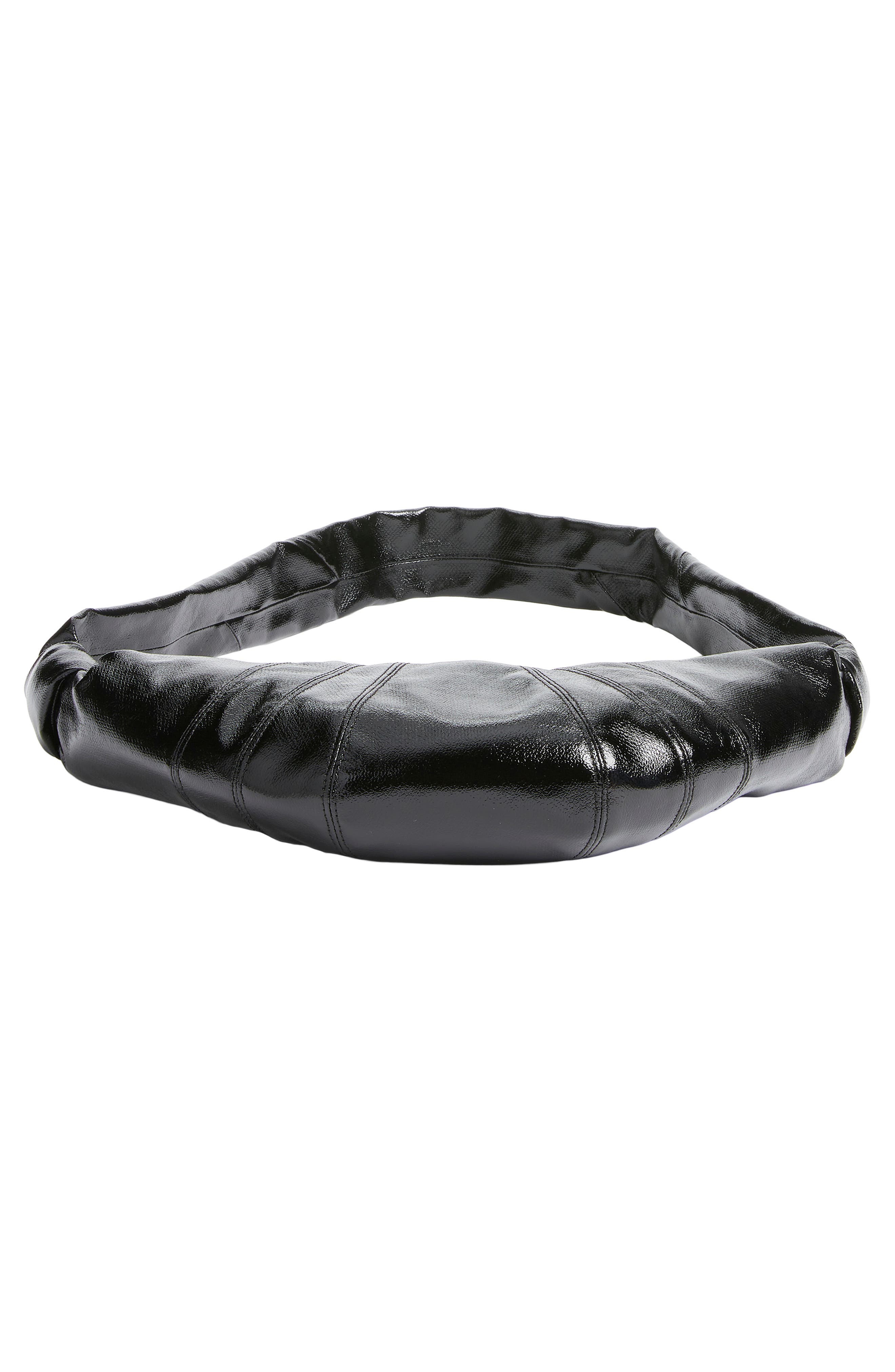 Lemaire Small Croissant Coated Cotton Crossbody Bag, Alternate, color, Black