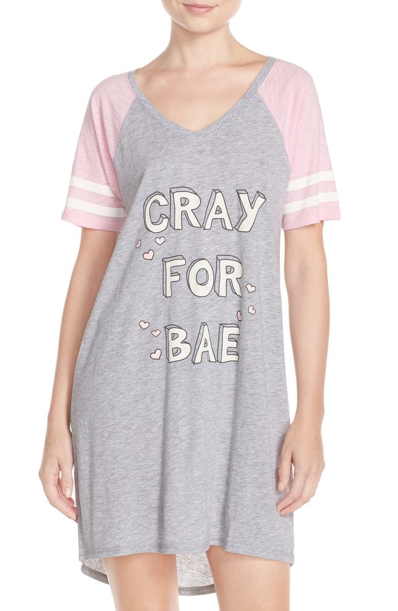 COZY ZOE 
Cray For Bae
 Nightshirt, Main, color, Heather Grey