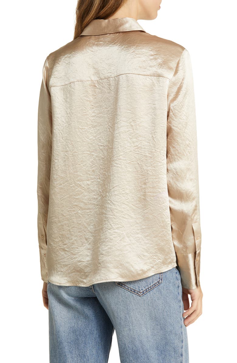 Nordstrom Hammered Satin Button-Up Shirt, Alternate, color, 