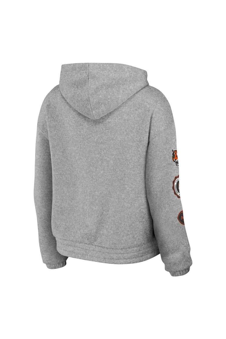 Women's WEAR by Erin Andrews Heather Gray Cincinnati Bengals Full-Zip Hoodie, Alternate, color, Heather Gray