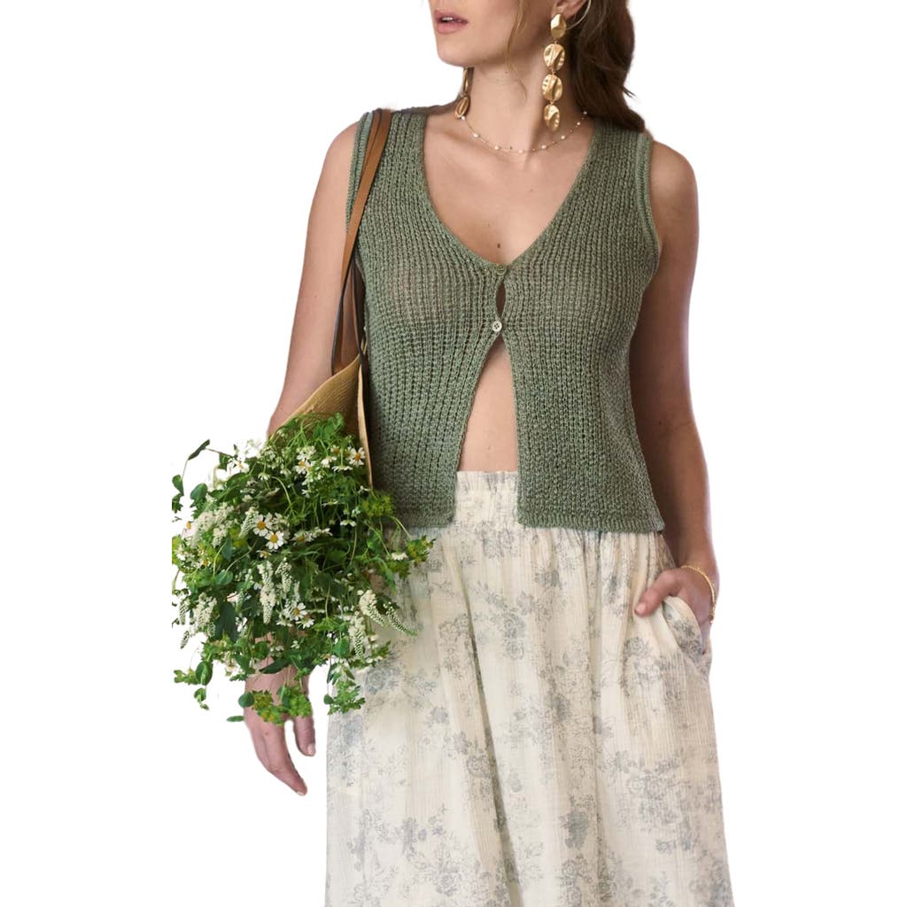 BLU PEPPER BLU PEPPER BUTTON FRONT KNIT SLEEVELESS TOP