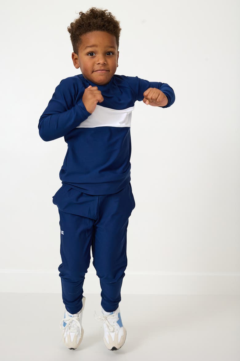 Boys Pullover Sweatshirt, Alternate, color, Navy Dark Green Stripe