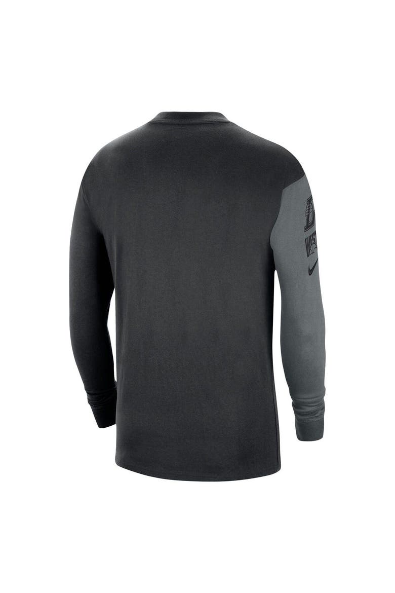 Men's Nike Black Los Angeles Lakers Courtside Versus Flight MAX90 Long Sleeve T-Shirt, Alternate, color, Black