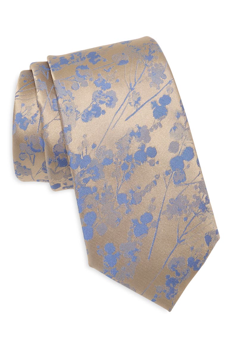 Nigel Floral Tie, Main, color, TAUPE