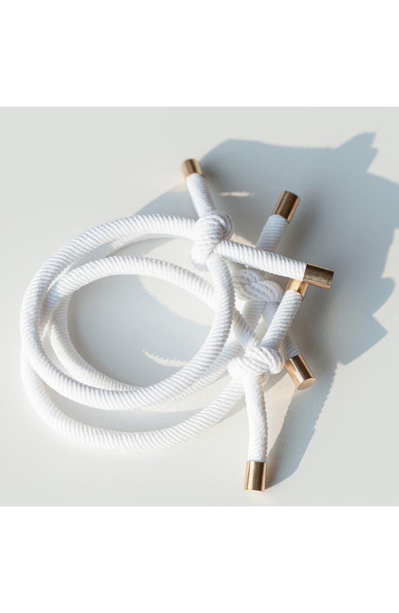 Emerson & Oliver Knotty Girl Hair Tie - Black - Set of 3, Main, color, White