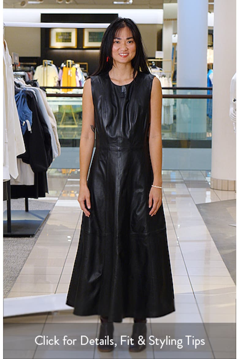 Seamed Leather Midi Dress video