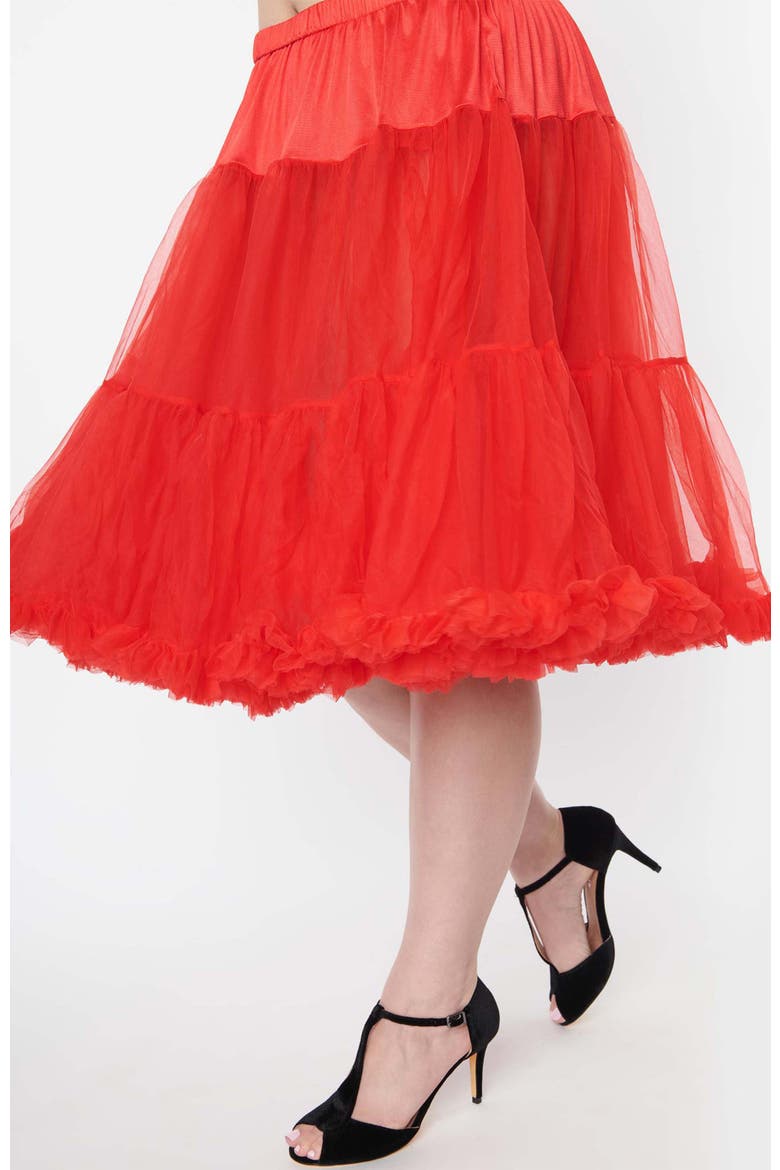 Plus Size Ruffled Petticoat Crinoline, Alternate, color, Red