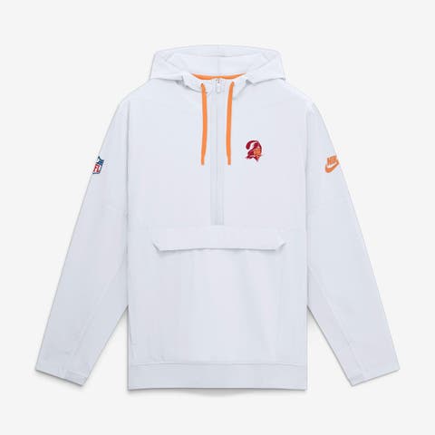 Men's Nike White Tampa Bay Buccaneers Sideline Broken Rules Alternate Anorak Half-Zip Hooded Jacket
