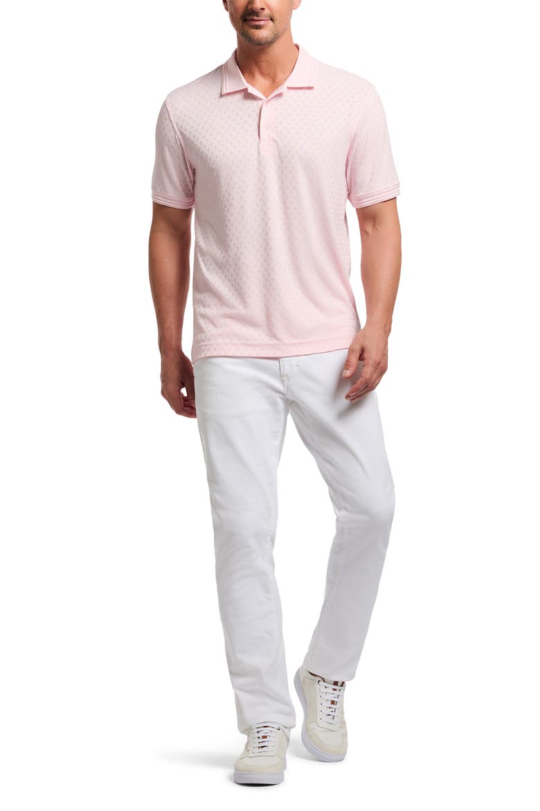 Elias Basket Weave Jacquard Knit Polo, Alternate, color, PINK