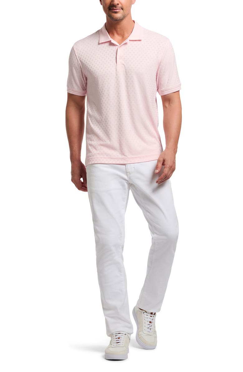 Robert Graham Elias Basket Weave Jacquard Knit Polo, Alternate, color, Pink