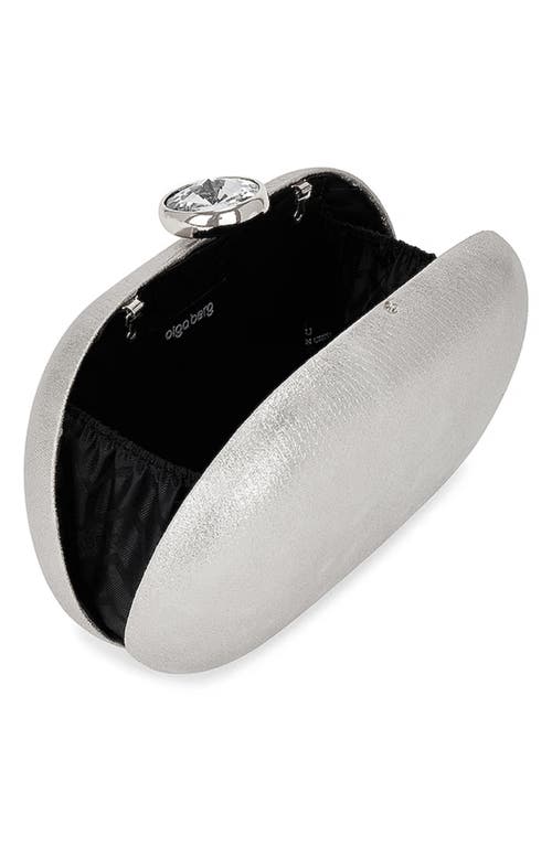 Olga Berg Marta Metallic Clutch In Silver
