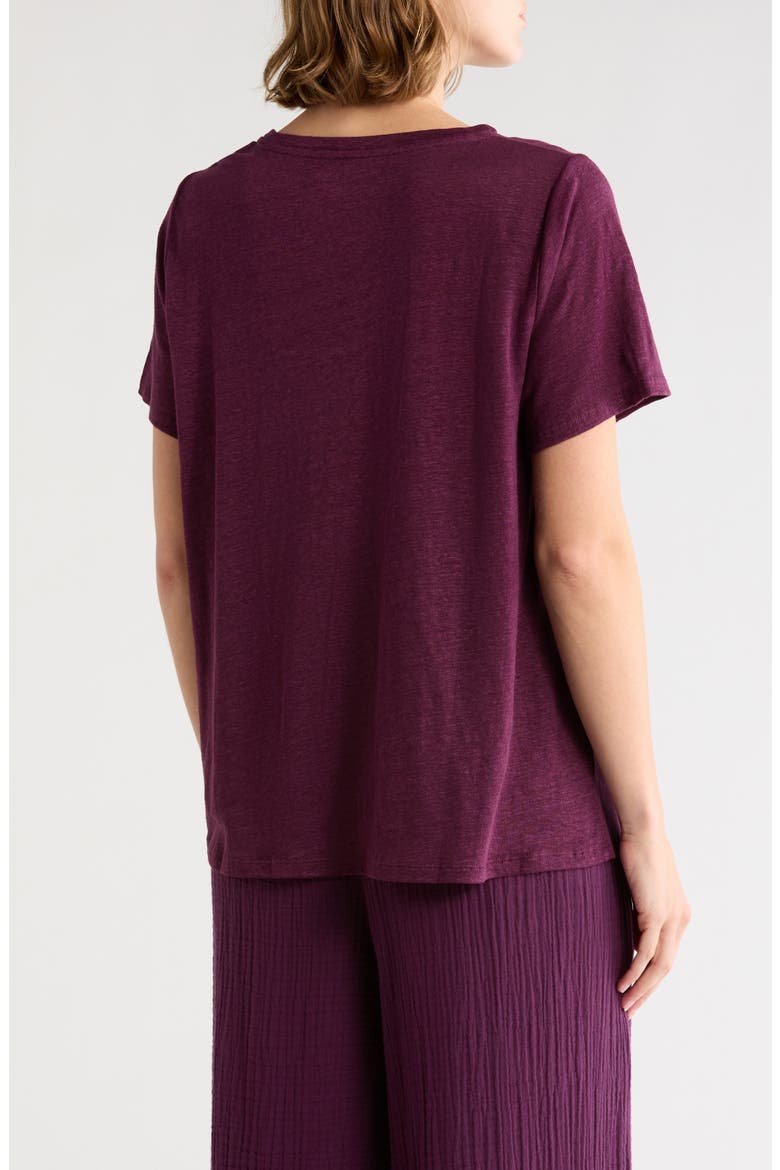 Organic Linen Crewneck T-Shirt, Alternate, color, BKBRY