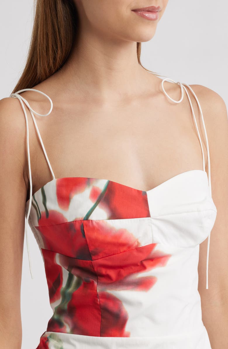 Amanda Uprichard Taylor Floral Cotton Skort Romper, Alternate, color, Poppy Field