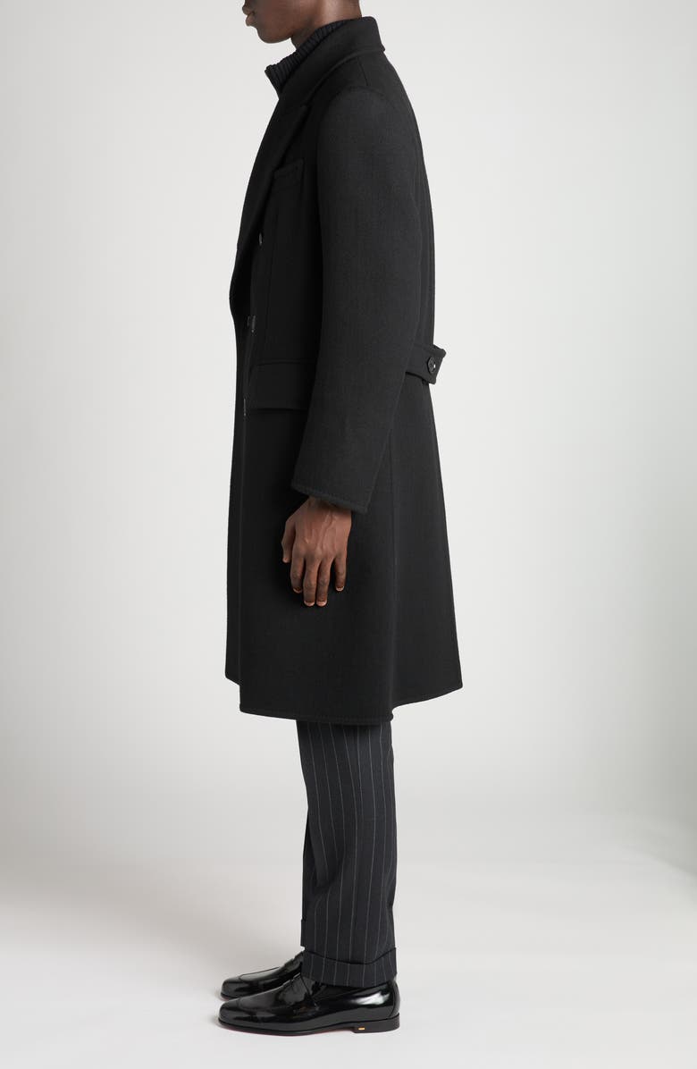TOM FORD Double Breasted Black Wool Overcoat, Alternate, color, Lb999 Black